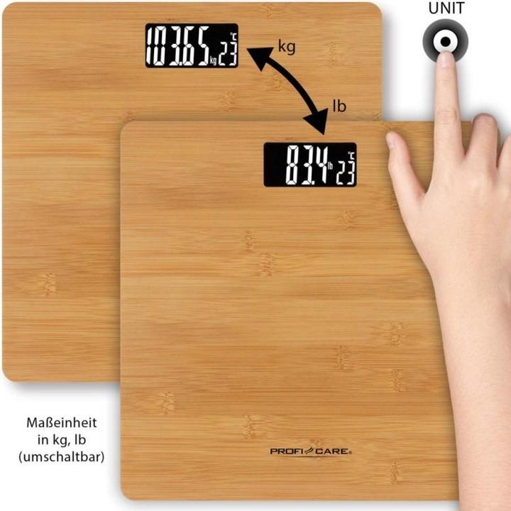 Image du produit Profi-Care ProfiCare PC-PW 3103 2 en 1 avec thermomètre bambou (180 kg)