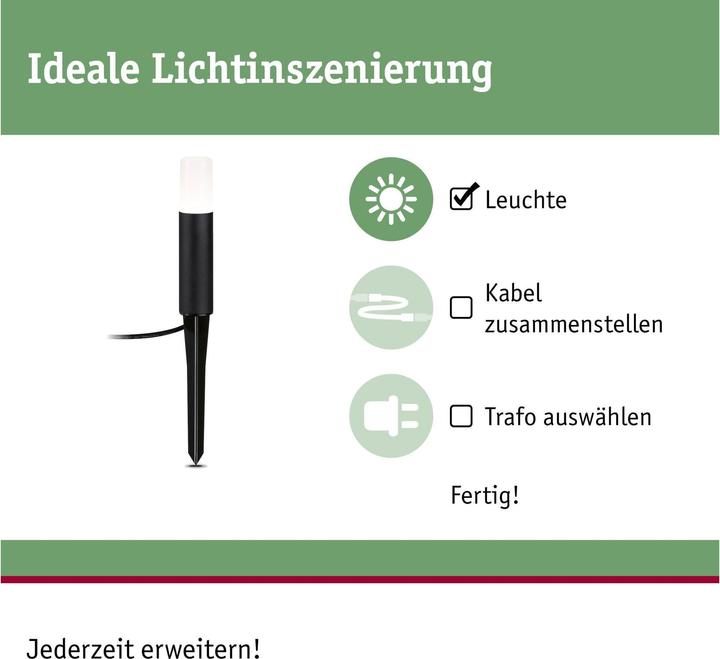 Productafbeelding Paulmann Plug & Shine Flarea 20 cm 3000 K basisarmatuur, uitbreiding (270 lm, IP65)