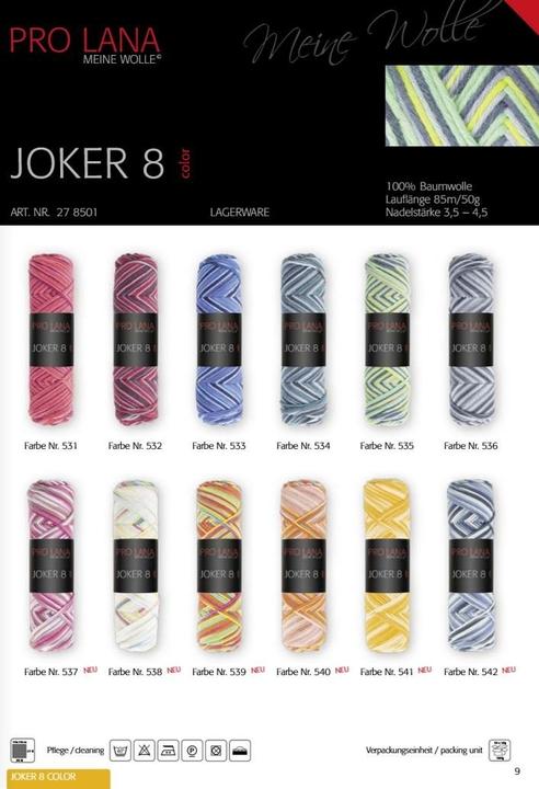 Image du produit Pro Lana Fil d'école Joker 8 plis multicolore 50g (90 m)