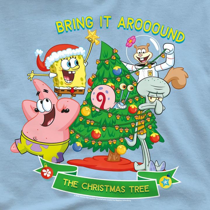 Immagine prodotto Spongebob Squarepants Aroooound The Christmas Tree Maglietta Patrick Star (Patrick Stella) Uomo (S)