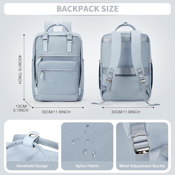 Actual product image Only-Bags.Store Solid colour computer laptop backpack, simple preppy style school bag, casual nylon travel sports