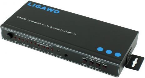 Produktbild Ligawo HDMI Switch 4 Eingänge -> 1 Ausgang 4K ARC Audio EDID