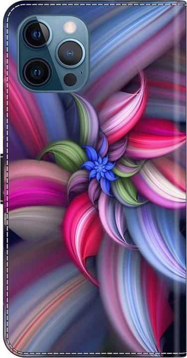 Produktbild Art iPhone 15 Pro Buch Etui Tasche mit Kartenfach Blüte (Apple iPhone 15 Pro)