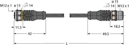 Image du produit Turck Câble de l'actionneur et du capteur Câble de connexion PUR (2 m)
