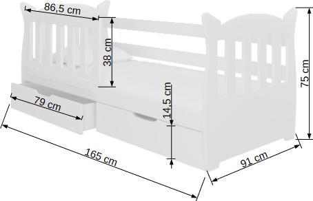 Image du produit ADRK Furniture Lit avec matelas LENA (75 x 160 cm)