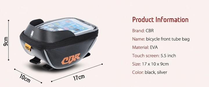 Image du produit CBR Support de smartphone pour vélo/vélo, résistant à l'eau 5,5 pouces