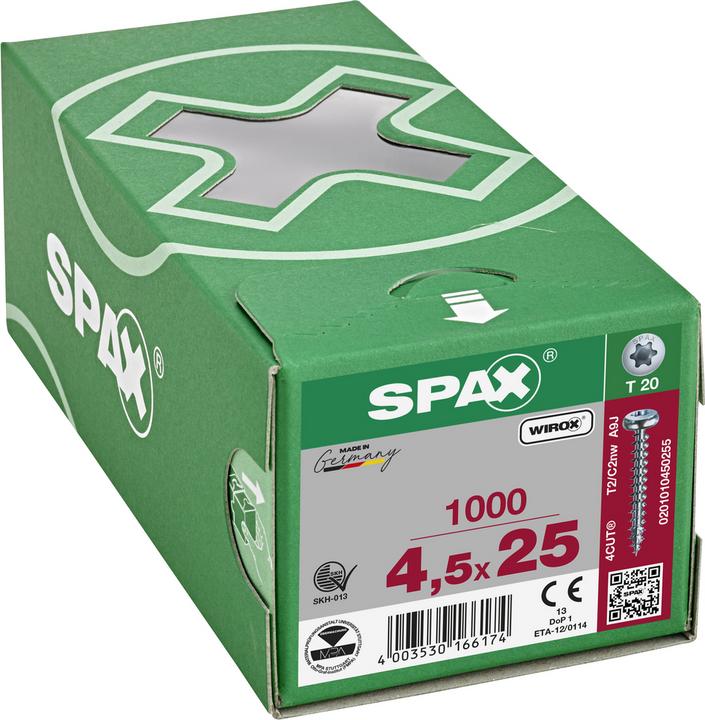 Actual product image Spax Chipboard screws PH T20 4,5x25 mm (1000 Screws per piece)