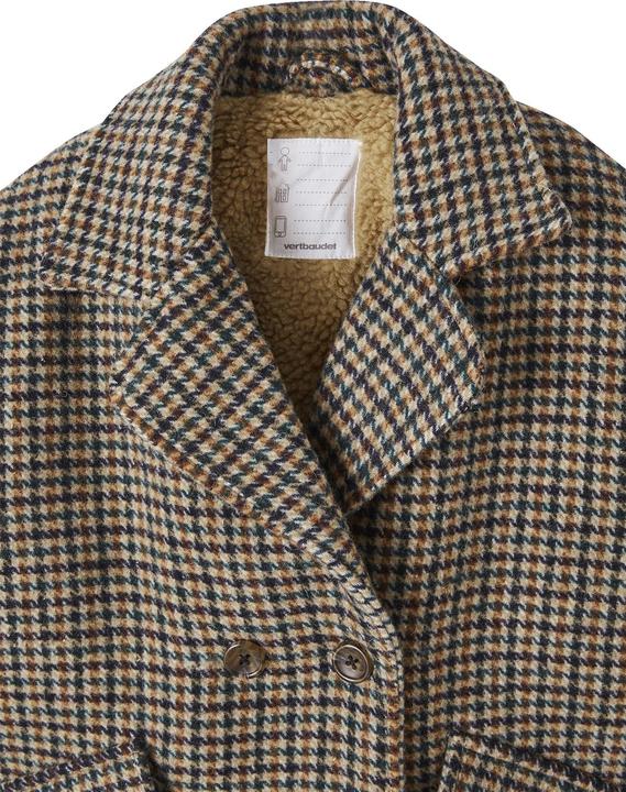 Vertbaudet Karierte Mädchen Jacke mit Teddyfleece-Futter, Wattierung Recycling-Polyester