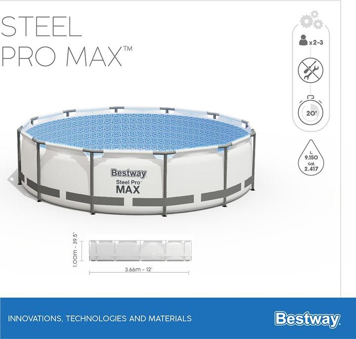 Actual product image Bestway Steel Pro Max Pool 366x100cm (Ø 366 x 100 cm)