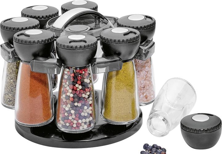 Produktbild Küchenprofi Gewürzständer mit 8 Gläsern schwarz