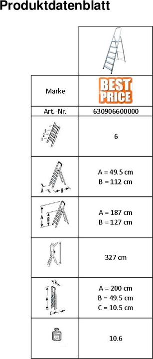 Produktbild Haushaltsleiter (Trittleiter, 127 cm)