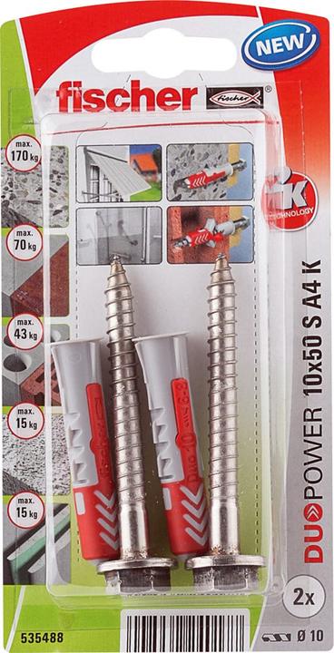 Fischer SB Nylondübel Duopower mit Schraube A4 (2 Stk.)