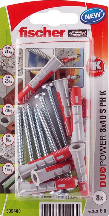 Produktbild Fischer SB Nylondübel Duopower mit Schraube (8 Stk.)