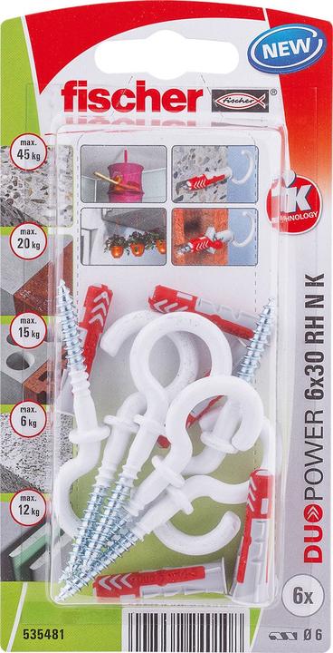 Produktbild Fischer SB Nylondübel Duopower mit Rundhaken (6 Stk.)