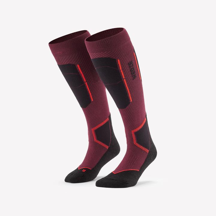 Produktbild Wedze Skisocken Erwachsene - 500 bordeauxrot Merino (44, 46)