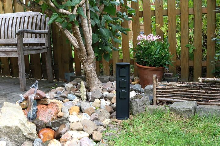 Produktbild ECO-Light Socket Stromverteiler mit 3 Steckdosen Gartensteckdose IP44 Schwarz (3 x)
