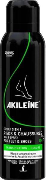 Akileïne AKILEINE Grün Fuss&Schuhspr 3in1 Reinigen 150 ml (Fussdeodorant & -puder, 150 ml)