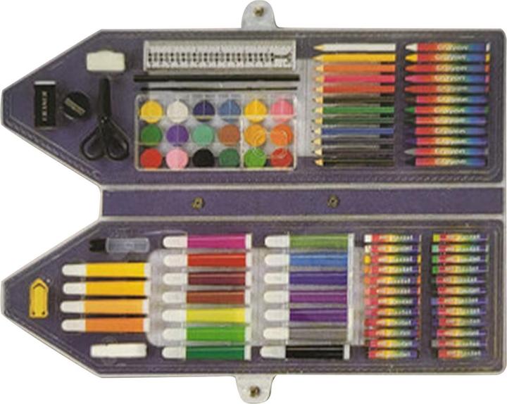 Actual product image Lipo Zeichen- und Mal-Box, 95-tlg., mit Wasserfarben, Wachsmalstiften, Ölpastellkreiden uvm.