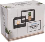 Actual product image Ootb Black wooden wall shelf, set of 2 (17 x 13 x 9 cm)