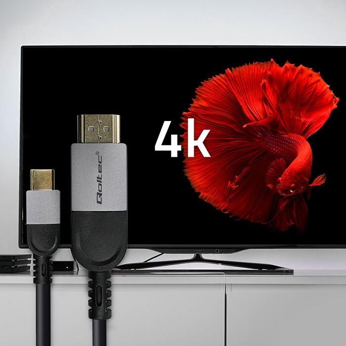 Produktbild Qoltec USB-C zu HDMI 4K Kabel 60Hz 32AWG 2m (2 m, HDMI)