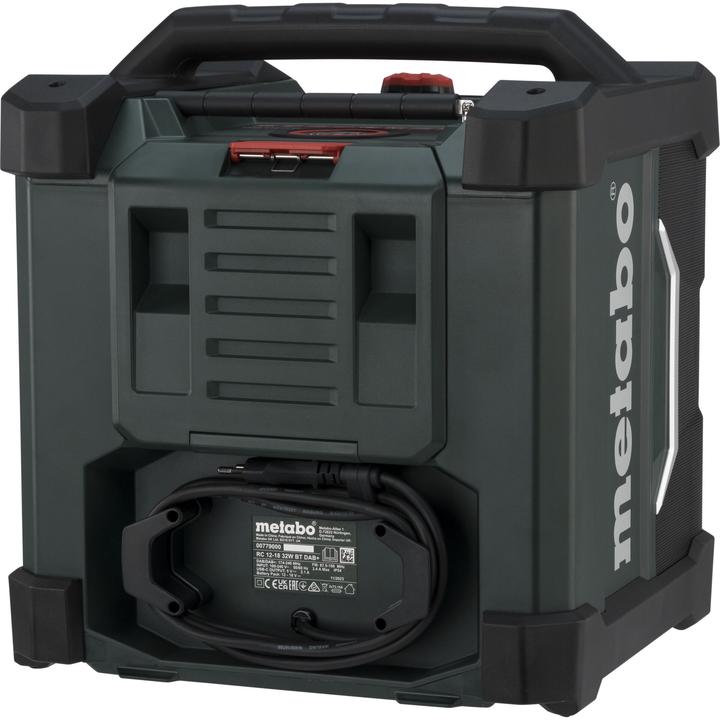 Productafbeelding Metabo Draadloze bouwplaatsradio RC12-18 32W DAB+ zonder batterij met oplaadfunctie (DAB+, FM, Bluetooth)