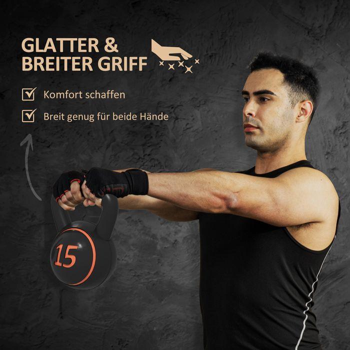 Produktbild Swisshandel24 Kettlebell Set, 3 Kugelhanteln 2,2kg/4,5kg/6,8kg, Kunststoffhülle, Schwarz