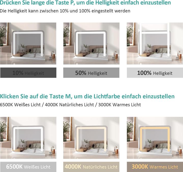 Actual product image Emke Kosmetikspiegel mit Beleuchtung