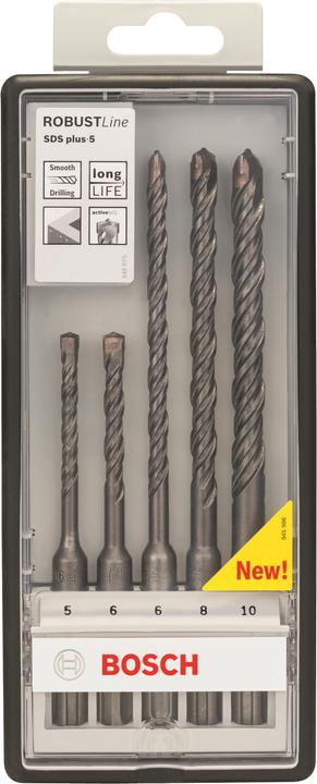 Actual product image Bosch Professional Zubehör Hammer drill set SDS-plus-5 (5 mm, 6 mm, 8 mm, 10 mm)