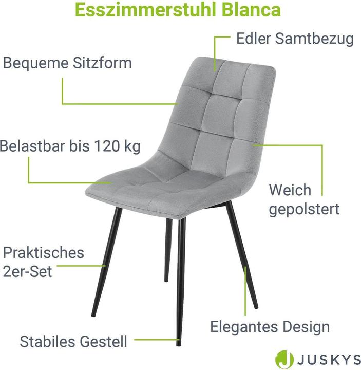Image du produit Juskys Esszimmerstuhl Blanca Set
