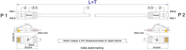 Actual product image Wirewin Network cable (F/FTP, CAT6, 0.15 m)