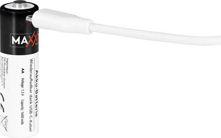 Produktbild Maxxmee Mignon-Akkus mit USB-C-Anschluss (AA, 1600 mAh)