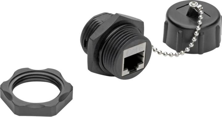 Actual product image Eaton RJ45 Bulkhead Coupler for Cat5/Cat6 Female to Female Shielded Industrial Dust Cap - (RJ45)
