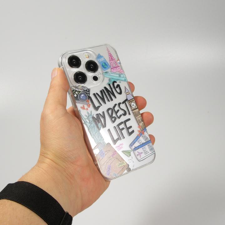 Immagine prodotto PhoneLook Coque Gel silicone trasparente Vivere la mia vita migliore (Apple iPhone 15 Pro)