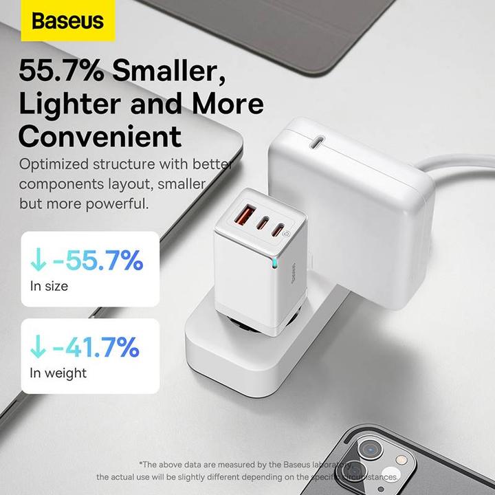 Actual product image Baseus GaN5 Pro Dual USB-C und USB-A Fast Charger (65 W)