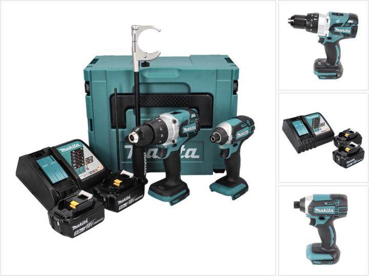 Actual product image Makita DLX 2176 TJ Battery Combo Kit 18 V with DHP 481 115 Nm Brushless + DTD 152 165 Nm + 2x Battery 5.0 A (Rechargeable battery operated)