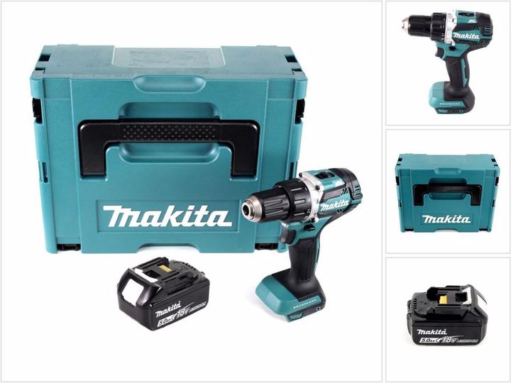 Image du produit Makita DDF 484 T1J Perceuse-visseuse sans fil 18 V 54 Nm Brushless + 1x batterie 5,0 Ah + Makpac - sans (Fonctionnement sur batterie)