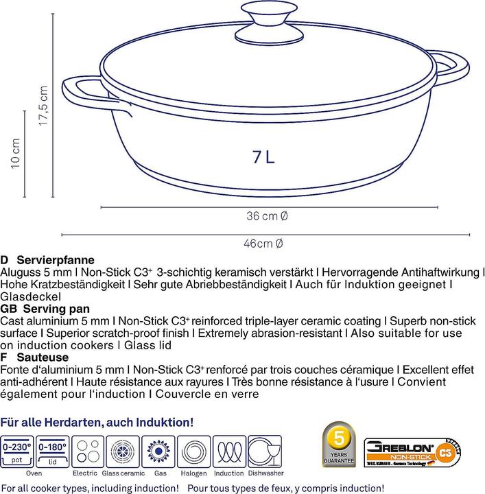 Actual product image Kela Kerros (36 cm, Frying pan, Cast aluminium)