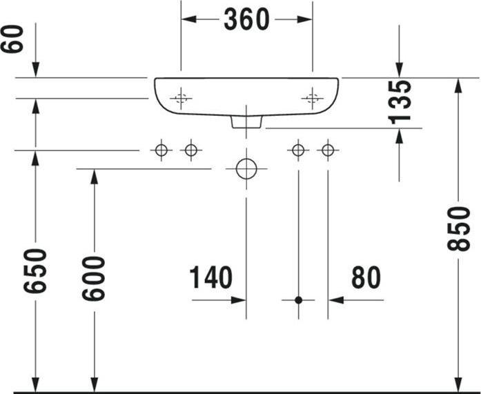 Produktbild Duravit Handwaschbecken D-Code 50 cm wei 0706500008 (220 mm, 500 mm)