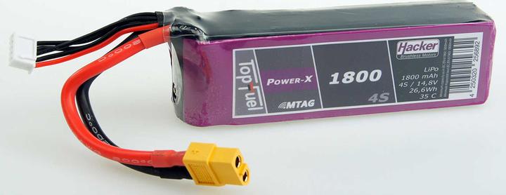 Image du produit Hacker topfuel lipo 35c power-x 1800mah 4s 14,8v mtag (14.80 V, 1800 mAh)