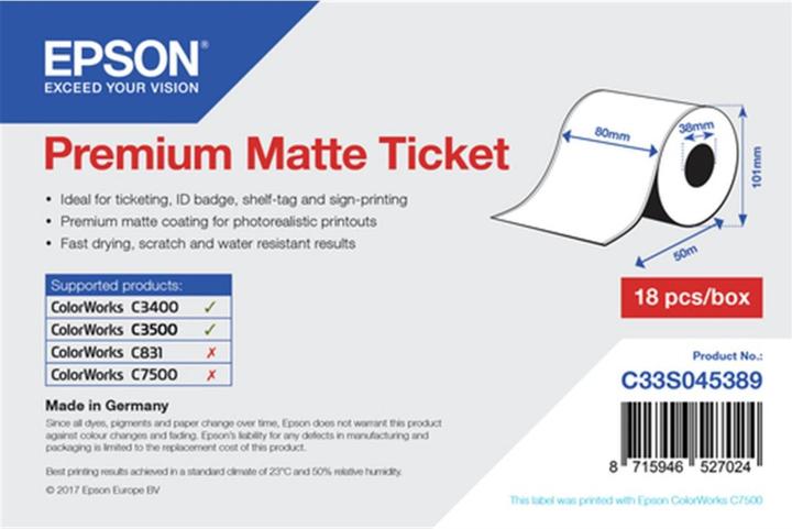 Epson Premium Ticket Label 76 mm x 35 m