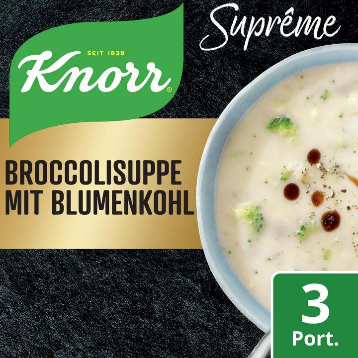 Immagine prodotto Knorr Suprême zuppa di broccoli con cavolfiore e patate, bustina Zuppa extra cremosa, pasto pronto