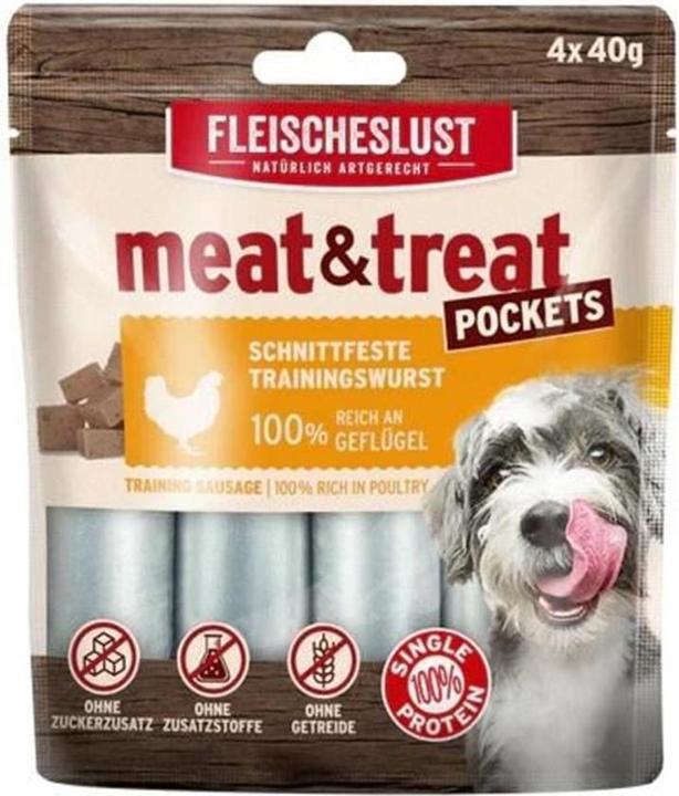 Actual product image Fleischeslust Treat Meat & Treat Pockets Poultry, 4 x 40 g (1 pcs., 205 g)
