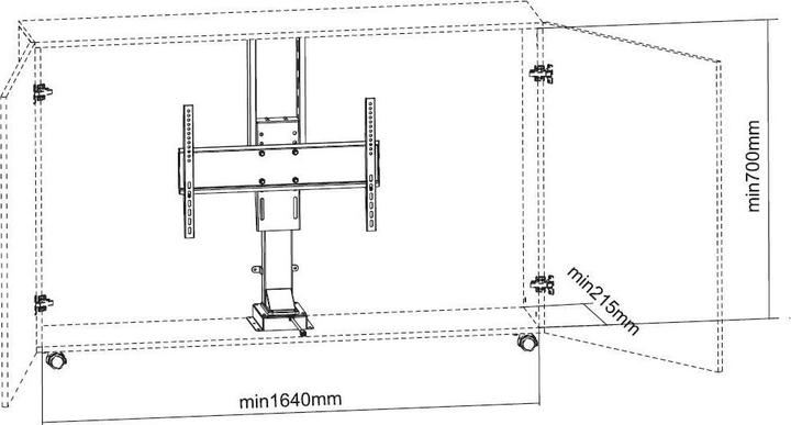 Actual product image Multibrackets TV Lift Large, 37" - 65", black, stroke 900mm (65", 50 kg)