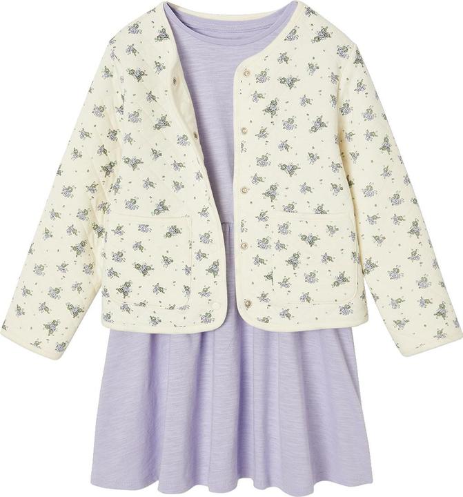 Produktbild Vertbaudet Mädchen-Set: Geblümte Jacke mit Steppnähten & Kleid (92)