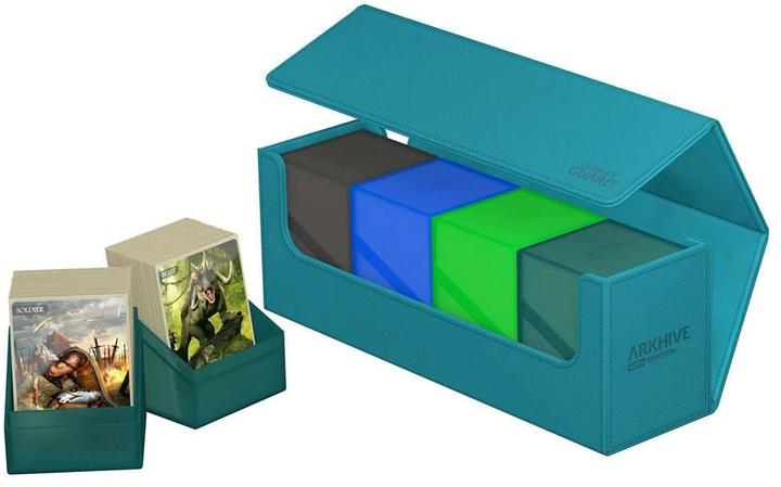 Actual product image Ultimate Guard Card Box XenoSkin Arkhive Monocolor 400+ Petrol Blue