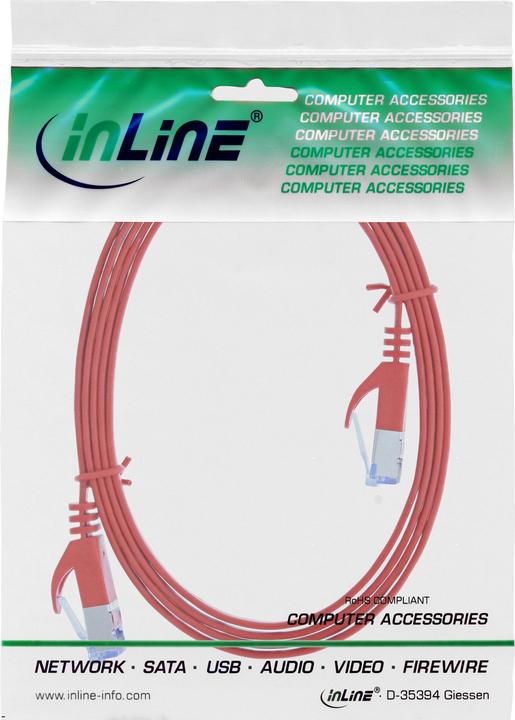 Produktbild InLine Patch-Kabel RJ-45 (M) bis RJ-45 (M) (U/FTP, PiMF, CAT6a, 2 m)