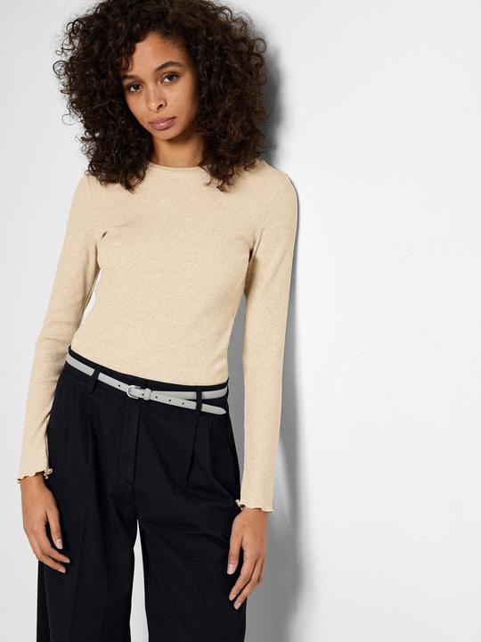 Actual product image Selected Femme Ribbed top with long sleeves (XS)