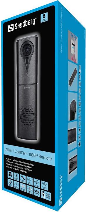 Produktbild Sandberg All-in-1 ConfCam Remote USB Webcam 1080P 30 fps (2.10 Mpx)