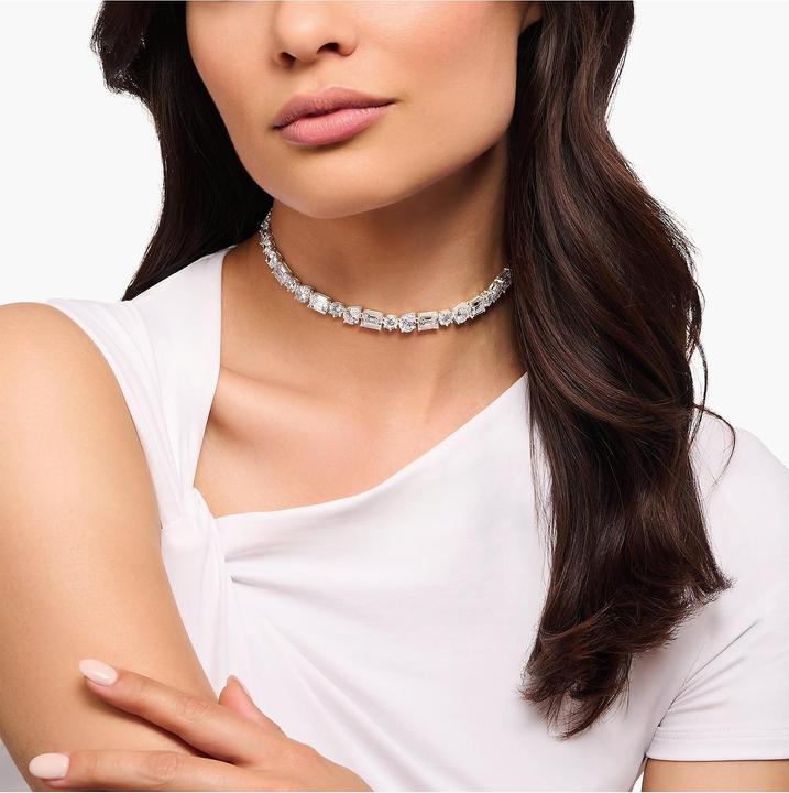 Produktbild Thomas Sabo Choker Halskette mit weissen Steinen in drei Schliffarten Silber (925er Silber, 34 - 42 cm)