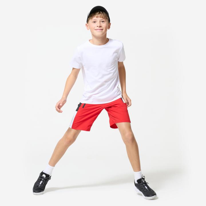 Produktbild Decathlon Shorts Sporthose Kinder atmungsaktiv - rot/weiss (14, 15, 16)